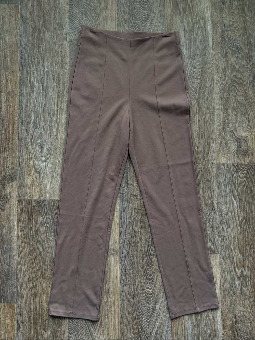 Halara High Waisted Pull On Work Pants Brown Straight Leg Ponte Size Small